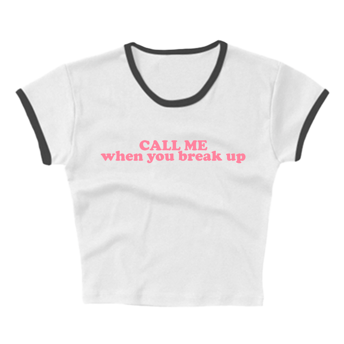 Selena Gomez CALL ME WHEN YOU BREAK UP BABY RIB CROP RINGER   Crop Ringer T-Shirt 399112